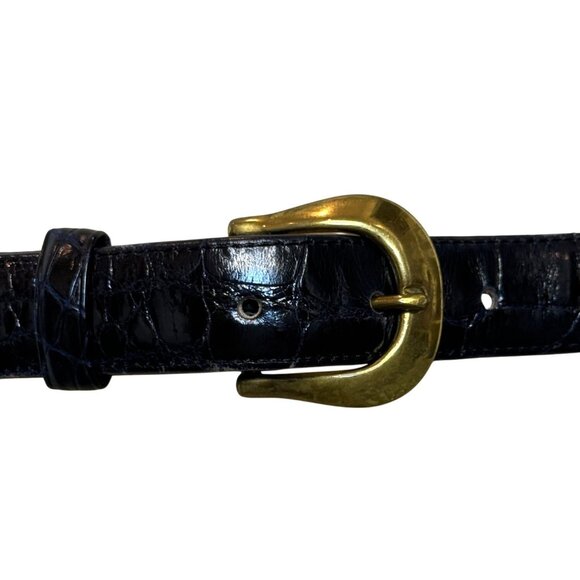 Loveless Genuine Alligator Black belt - size 32 - Picture 1 of 10